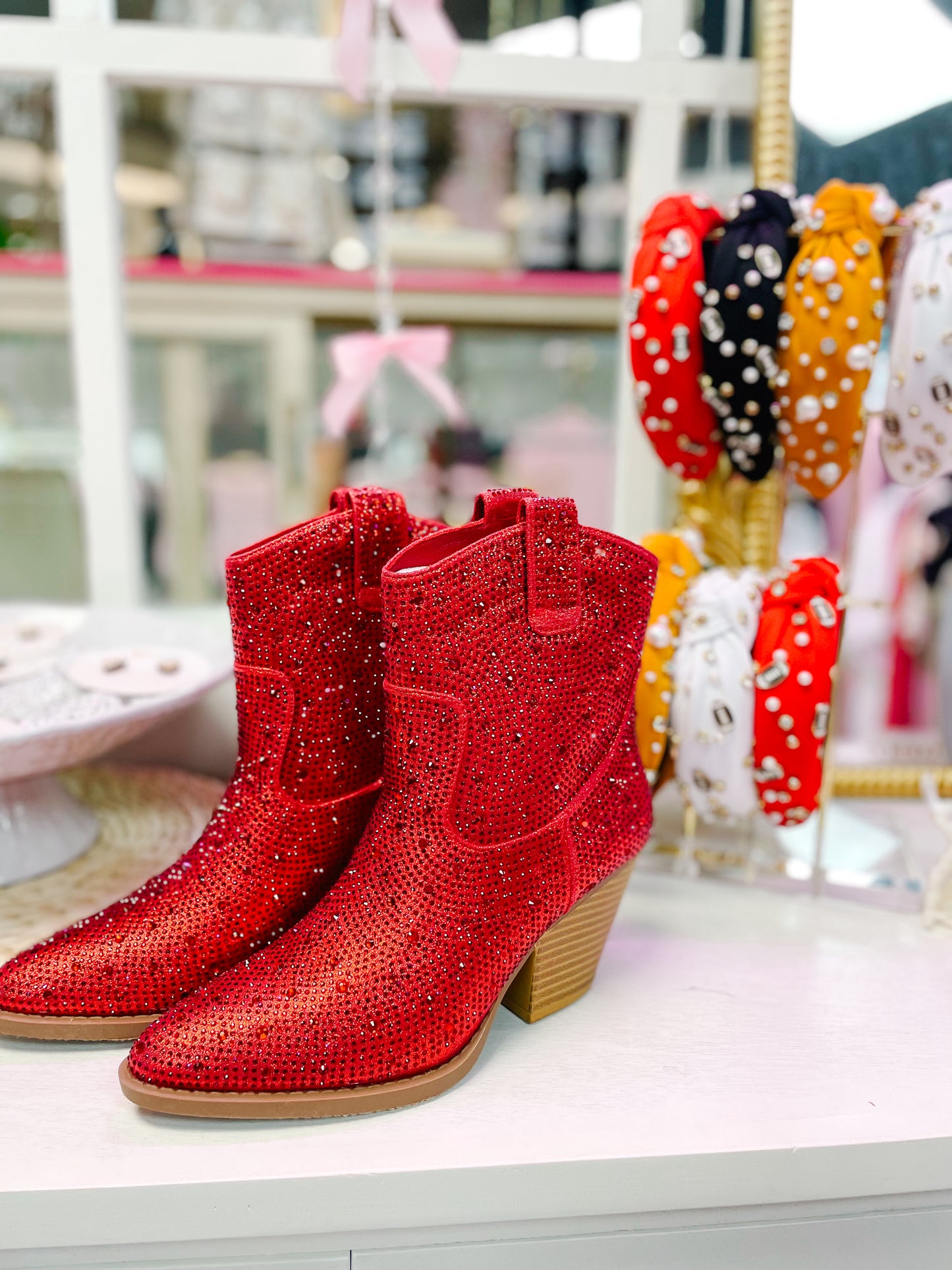 Red Rhinestone Boots