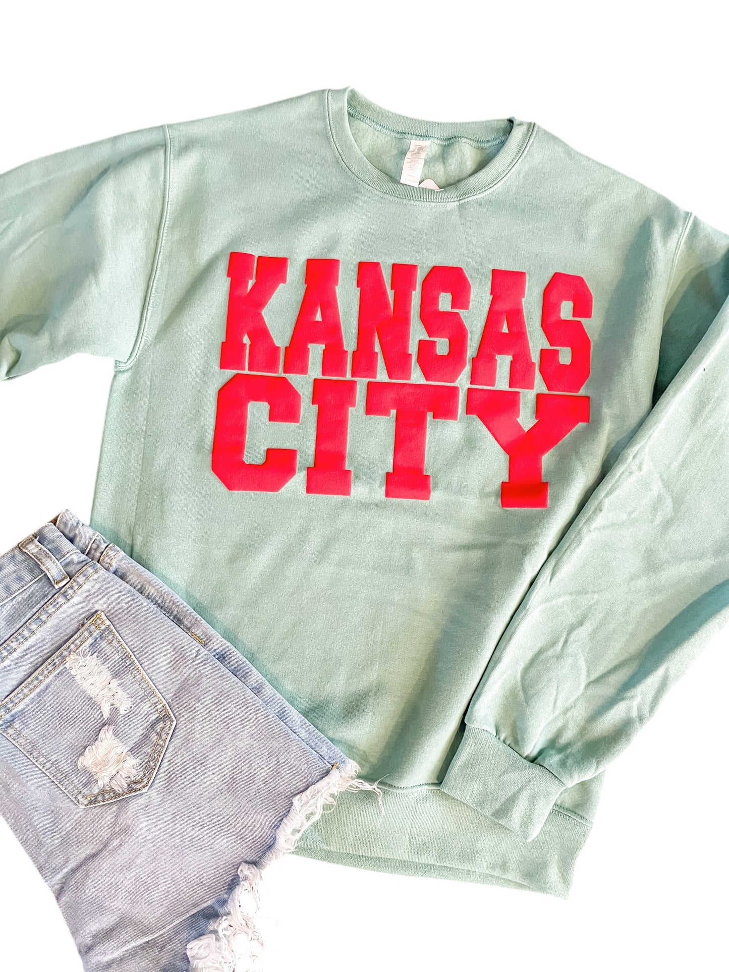 Teal/Red PUFF Kansas City Fleece