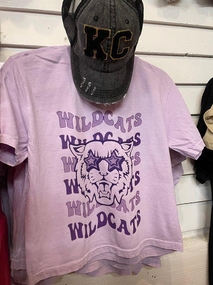 Lavender Wildcats Crop Tee