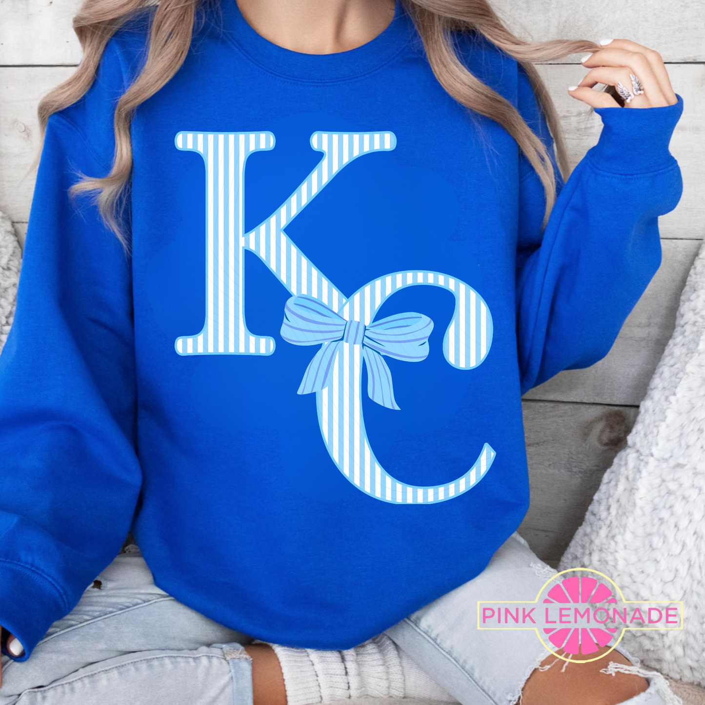 Pretty in Blue KC Bow Crew