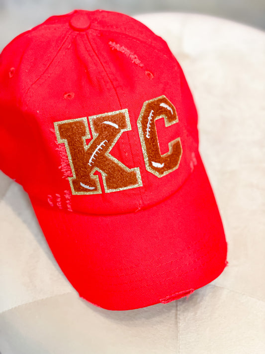 Red w/Football KC Hat