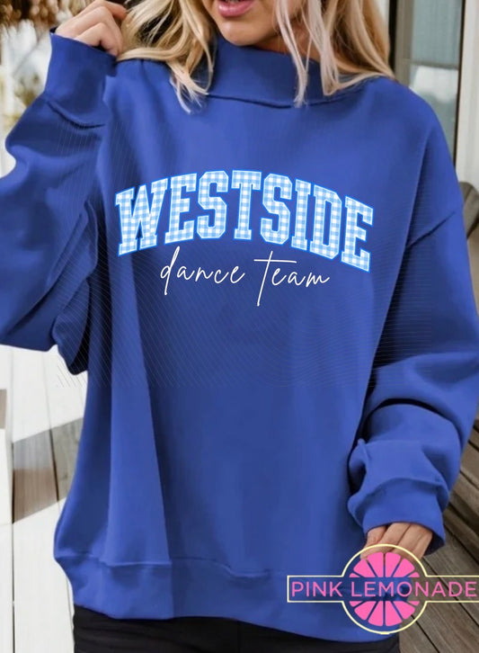 Gingham WESTSIDE Dance Team Mockneck