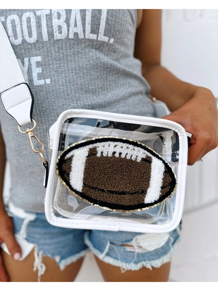 White Football Clear Crossbody