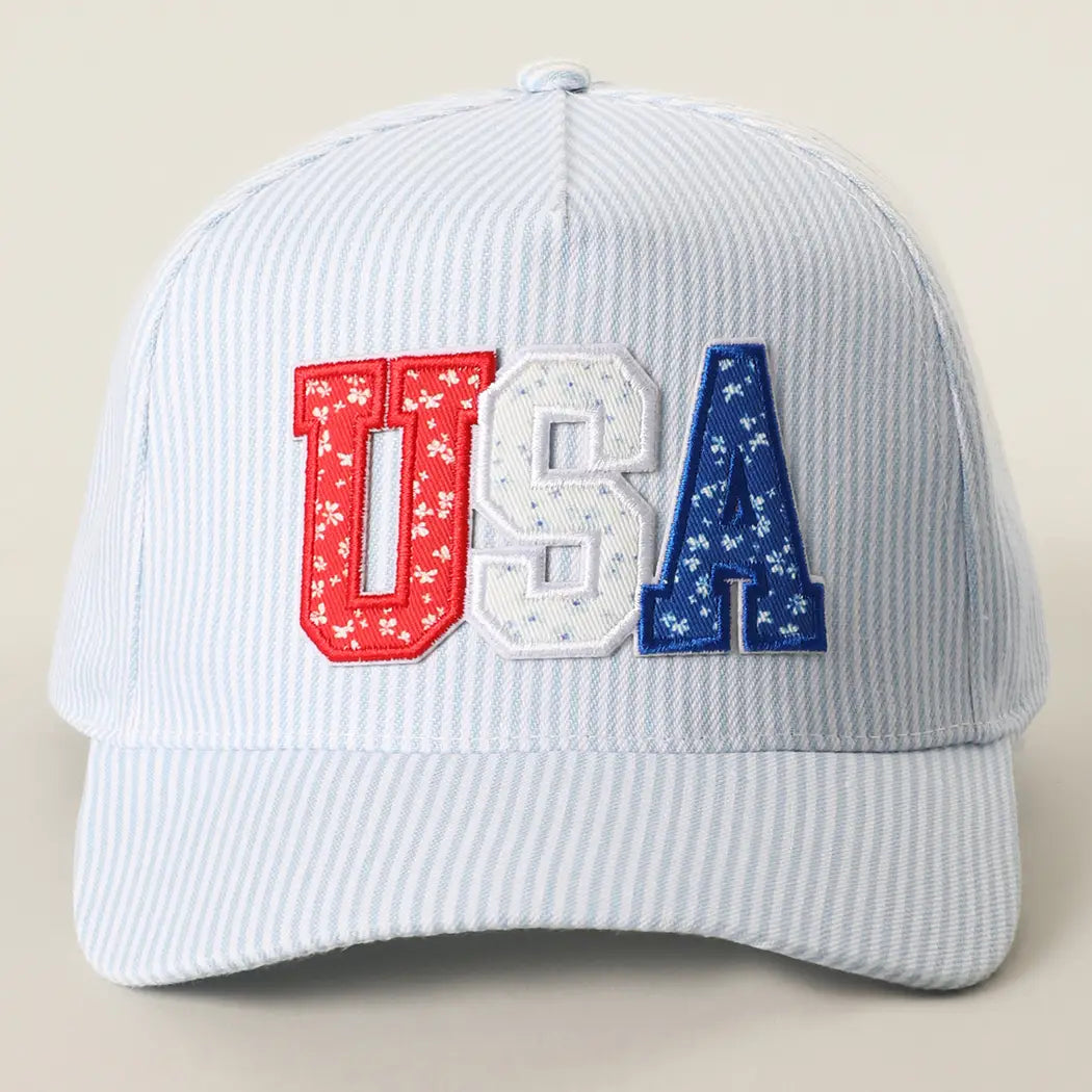 USA Patched Stripe Hats