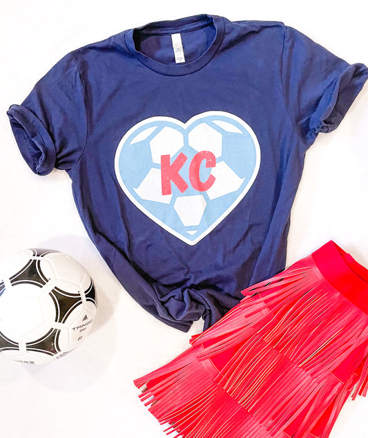 SALE- KC Soccer Heart Tee