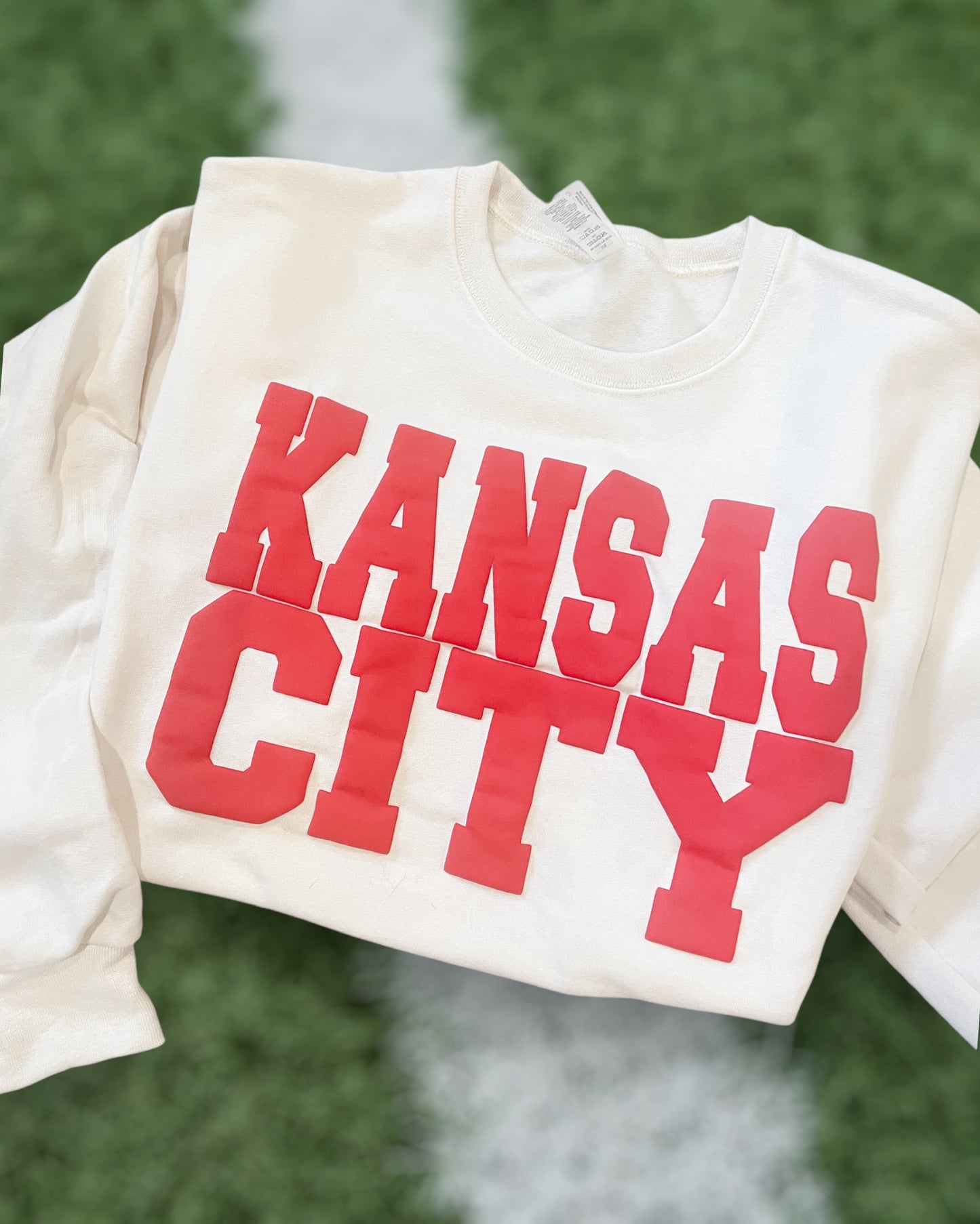 Cream & Red PUFF KC Fleece