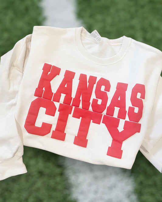 Cream & Red PUFF KC Fleece