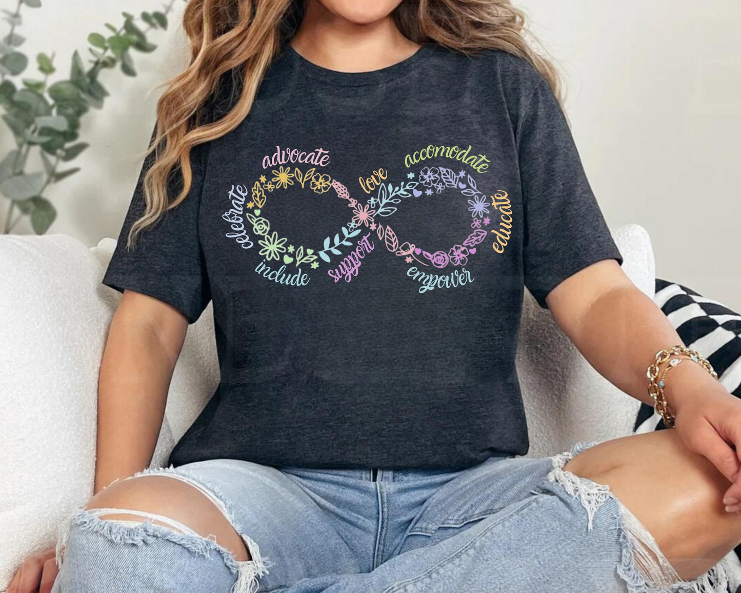 Floral Autism Acceptance Tee