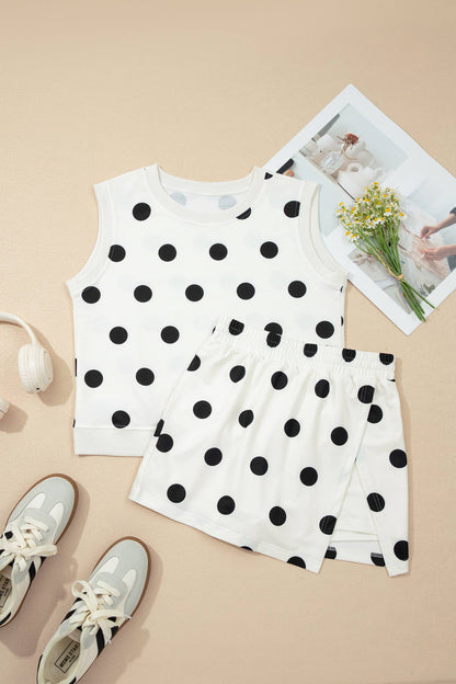Polka Dot Split Skort Set