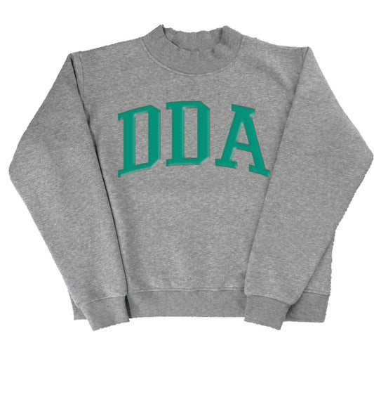 Grey/Teal PUFF Print Mock Neck