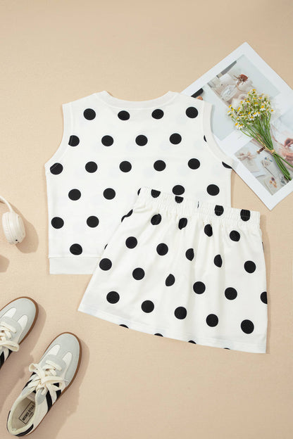 Polka Dot Split Skort Set