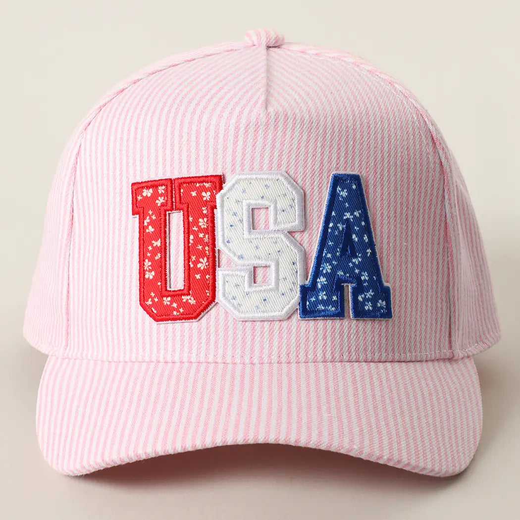 USA Patched Stripe Hats