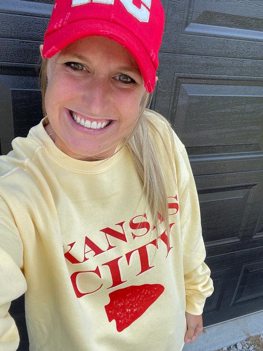SALE-Butter Kansas City Arrowhead Sweatshirt