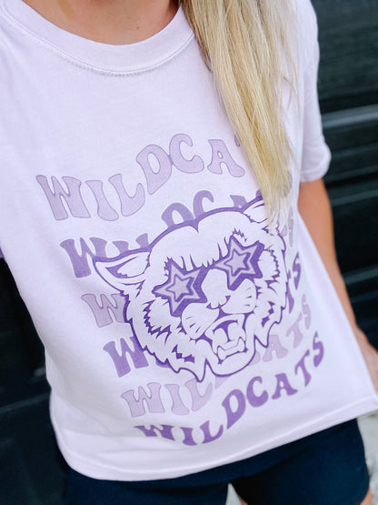 Lavender Wildcats Crop Tee