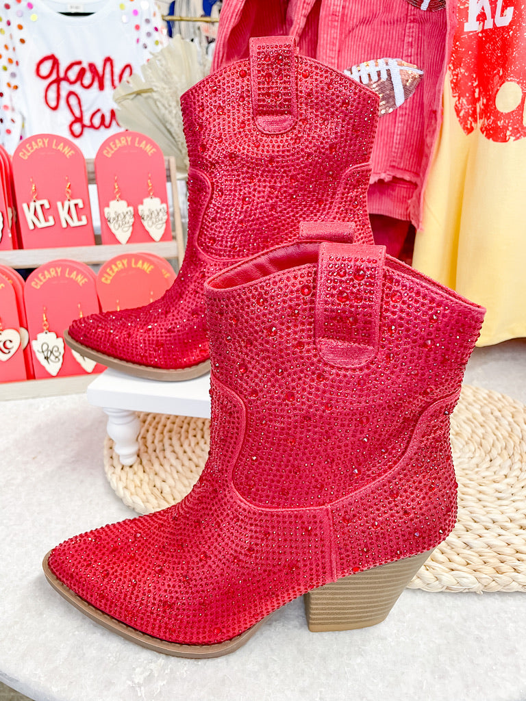 Red Rhinestone Boots