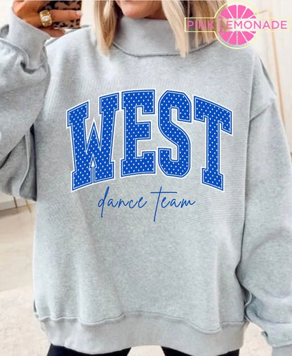 Polka Dot WEST "Dance Team" Mockneck