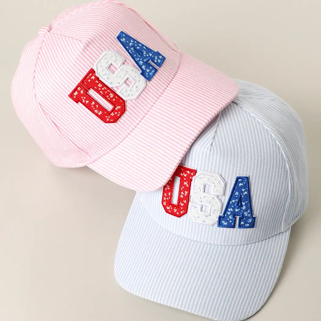 USA Patched Stripe Hats