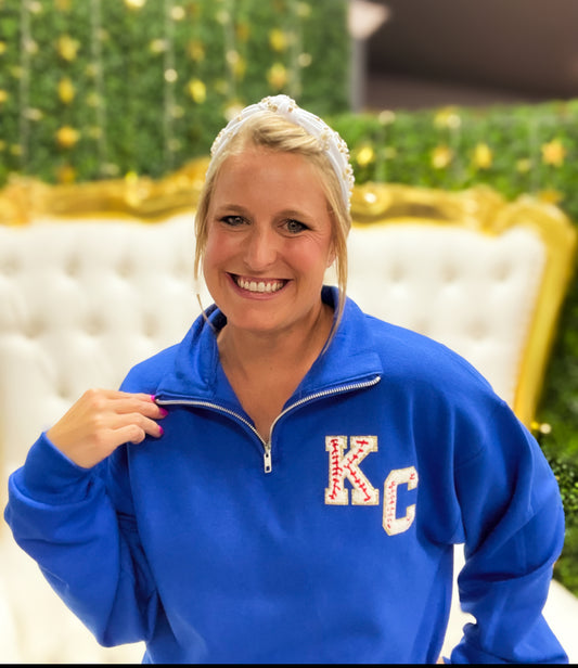 Baseball KC Bow Front/Back 1/4 Zip