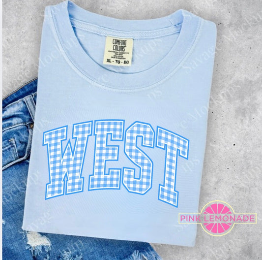 Gingham WEST Tee