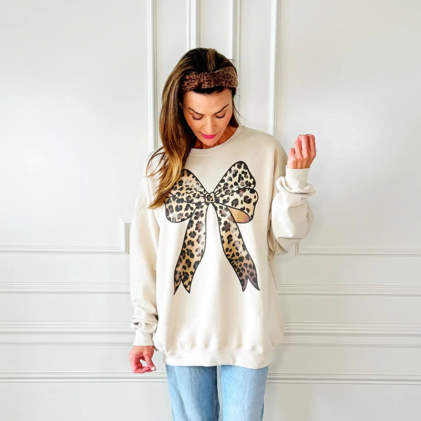 Leopard Bow Fleece