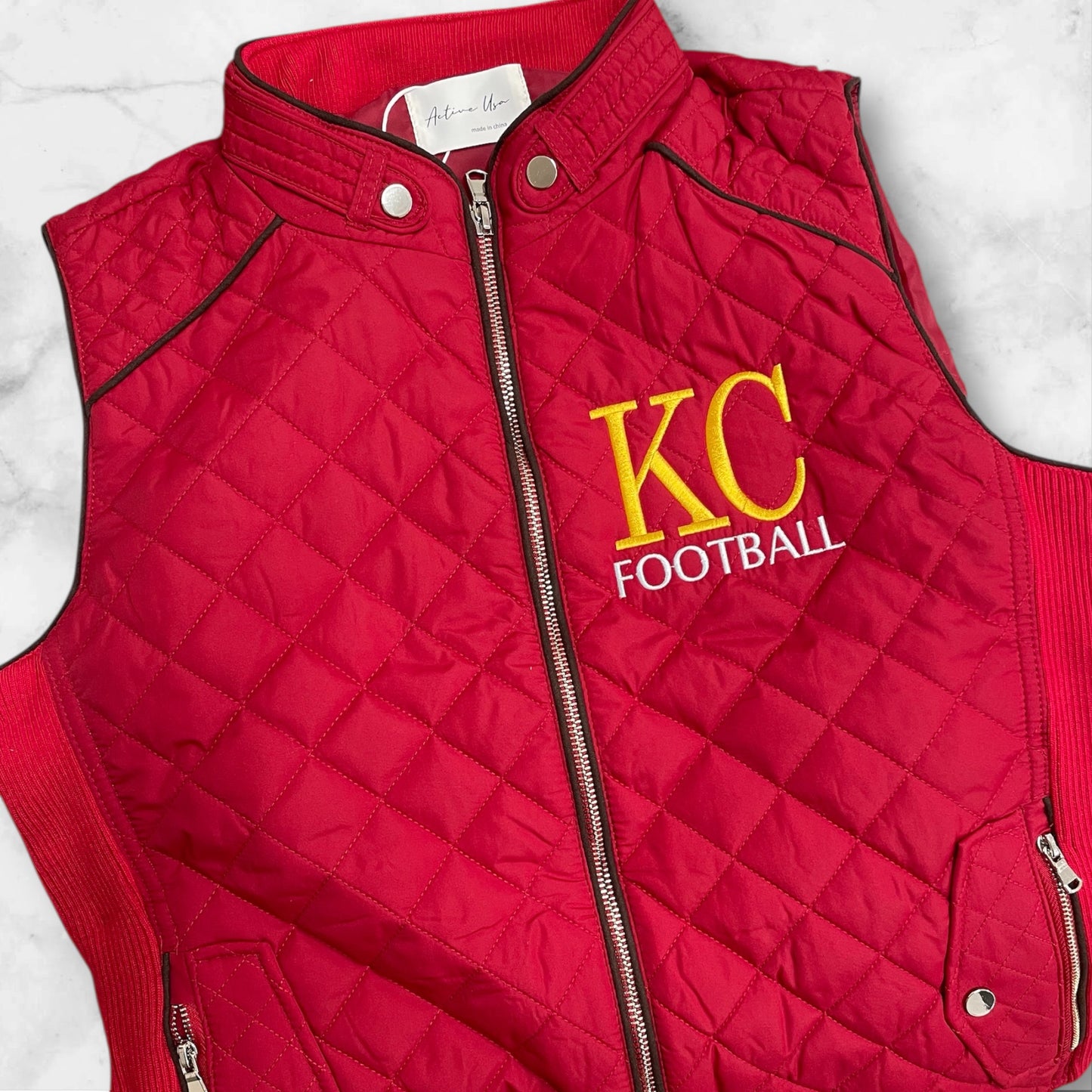 Embroidered KC Football Vest