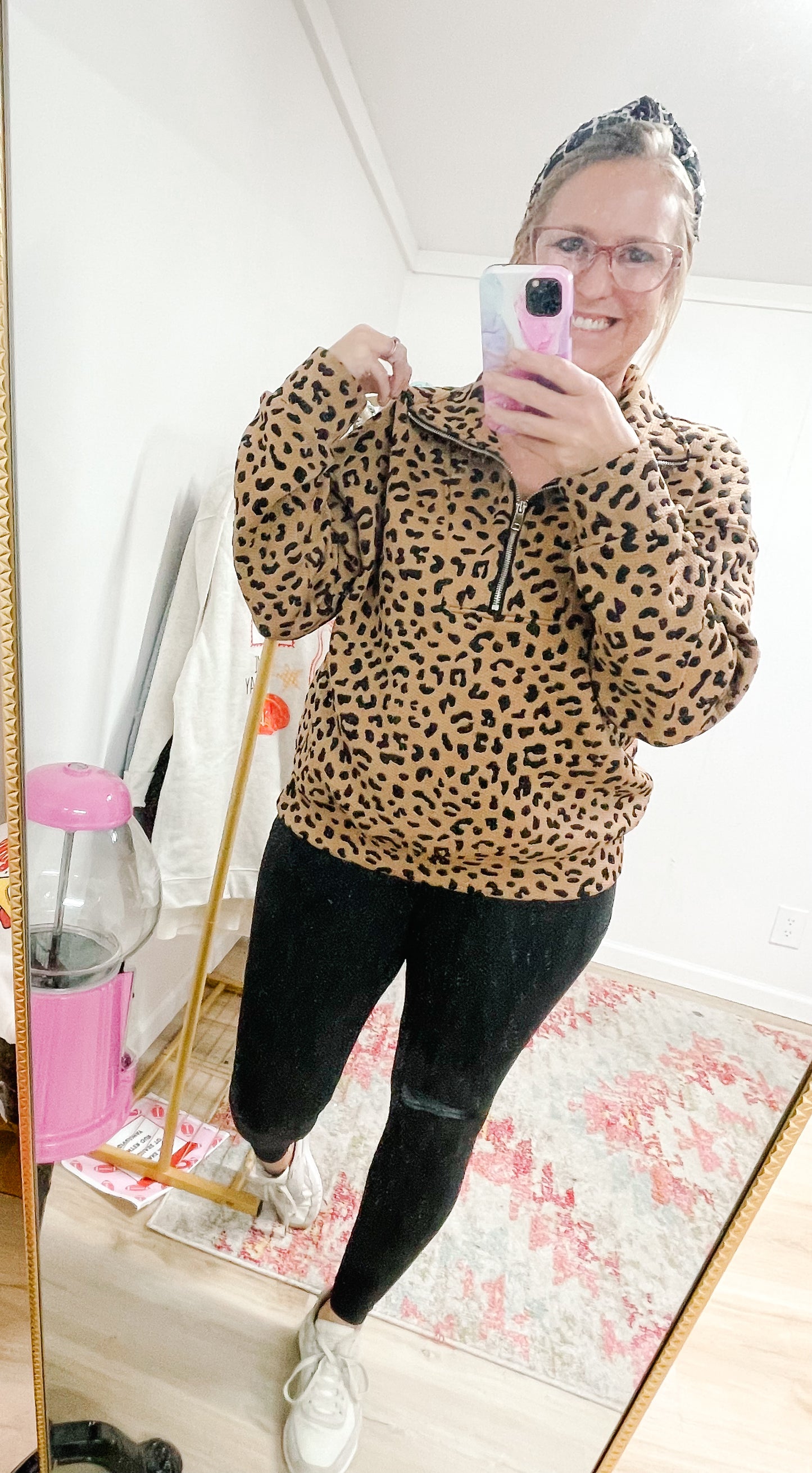 Leopard Quarter Zip