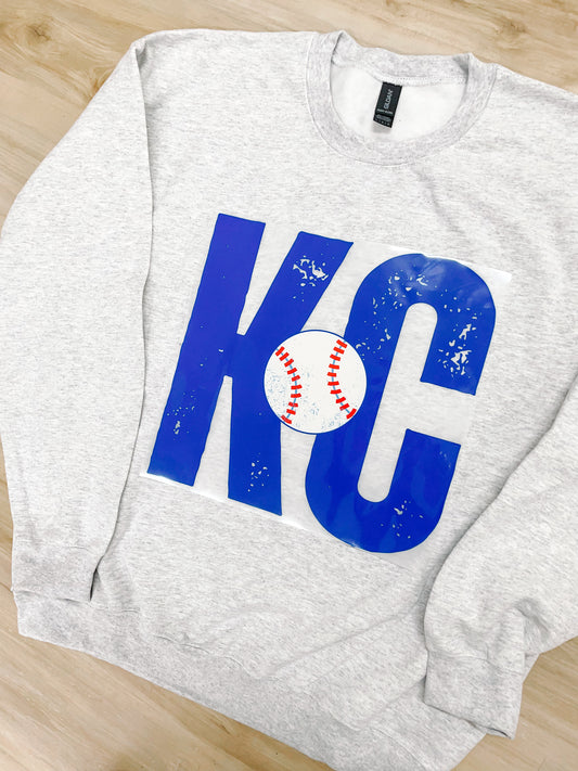 KC Baseball Fleece-Ash Grey