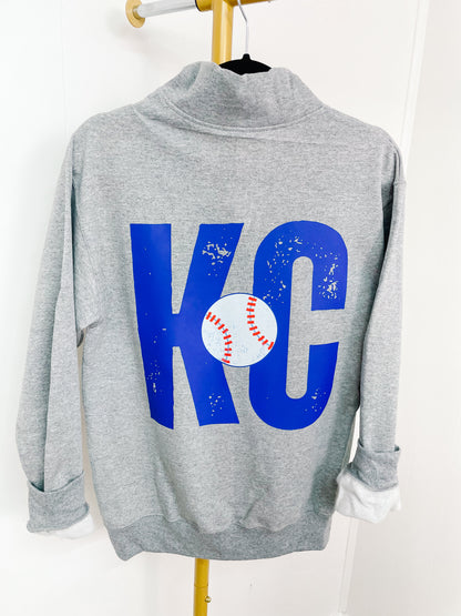 KC Baseball Front/Back 1/4 Zip