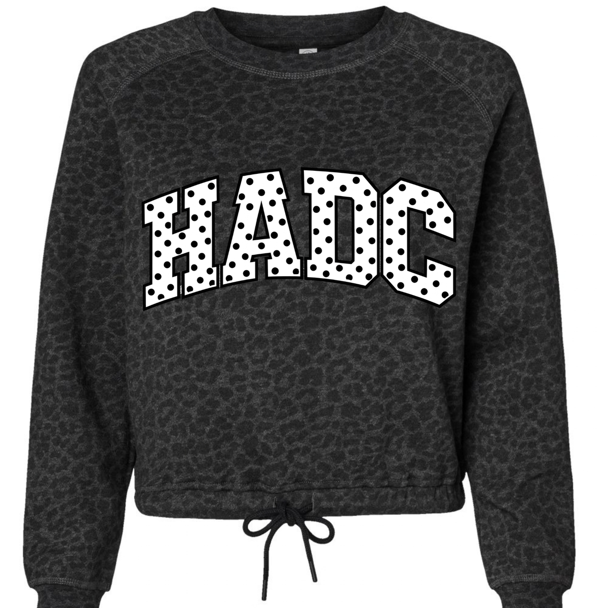 Cropped Leopard Corded Sweatshirt
