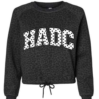 Cropped Leopard Corded Sweatshirt