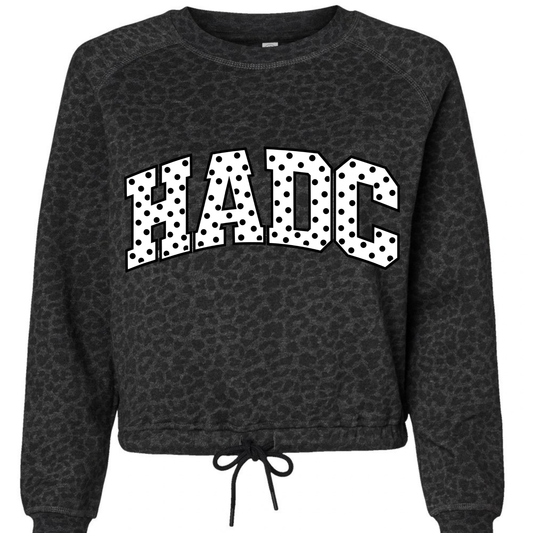Cropped Leopard Corded Sweatshirt